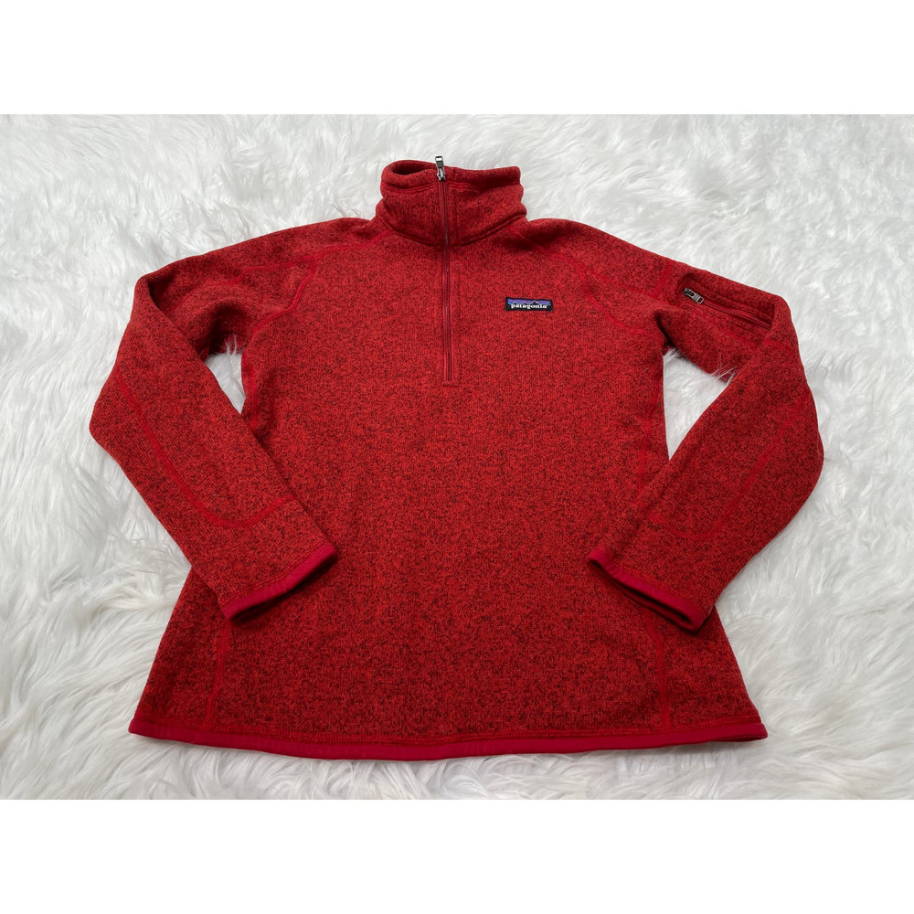 Patagonia Better Sweater 1/4 Quarter Zip Fleece Jacket Sz S Ramble Red